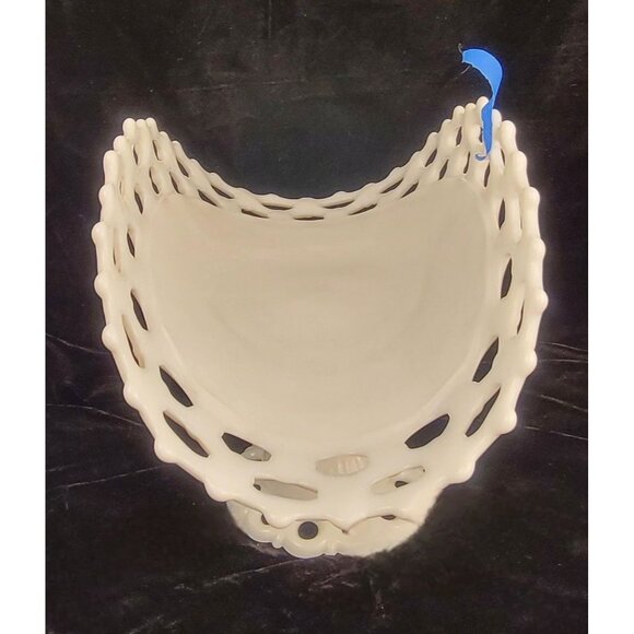 Vintage Westmoreland Milk Glass Doric Open Lace Pedestal Fruit Bowl - Picture 5 of 15